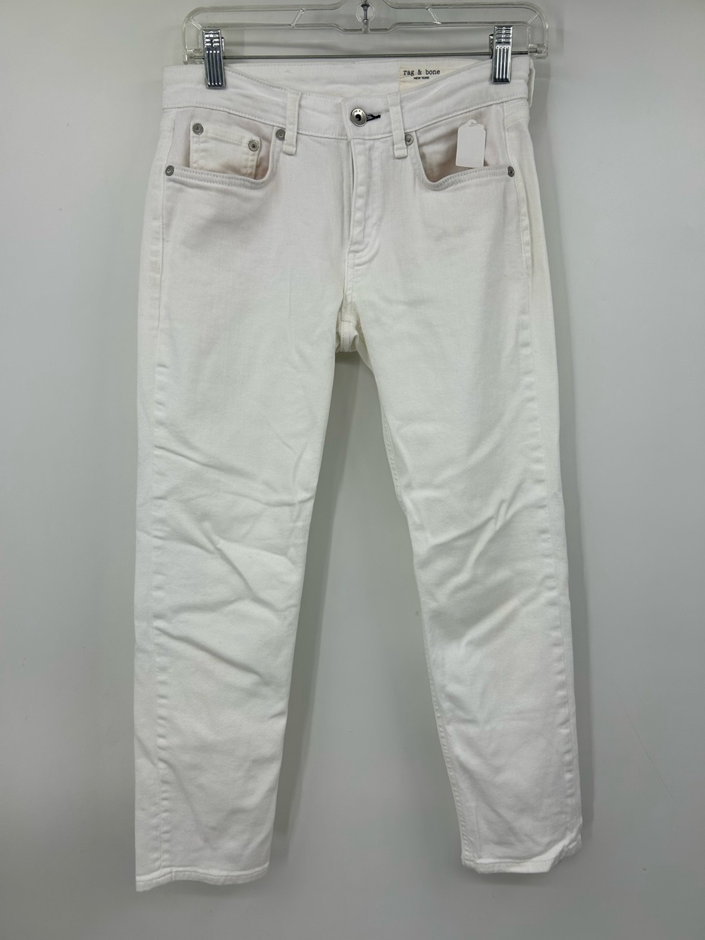Rag & Bone Women’s Dre Low Rise Slim Boyfriend Jeans White Size 24